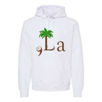 Coconut Palm Tree Comma + La Kamala Harris President 2024 Premium Hoodie