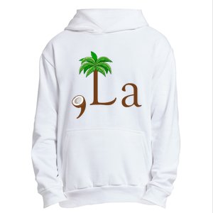 Coconut Palm Tree Comma + La Kamala Harris President 2024 Urban Pullover Hoodie