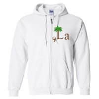 Coconut Palm Tree Comma + La Kamala Harris President 2024 Full Zip Hoodie