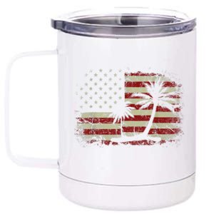 Coconut Palm Tree Comma La Kamala Harris For President 2024 12 oz Stainless Steel Tumbler Cup