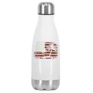 Coconut Palm Tree Comma La Kamala Harris For President 2024 Stainless Steel Insulated Water Bottle