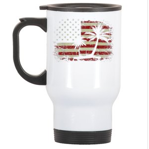 Coconut Palm Tree Comma La Kamala Harris For President 2024 Stainless Steel Travel Mug