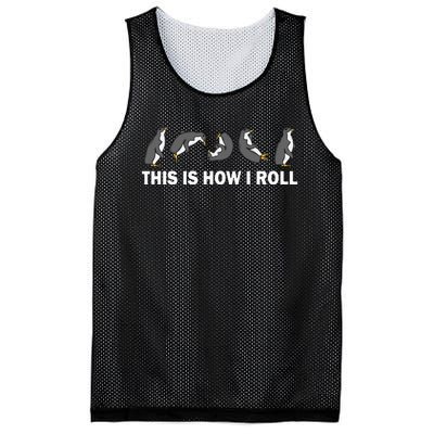 Cute Penguin This Is How I Roll Funny Penguin Mesh Reversible Basketball Jersey Tank