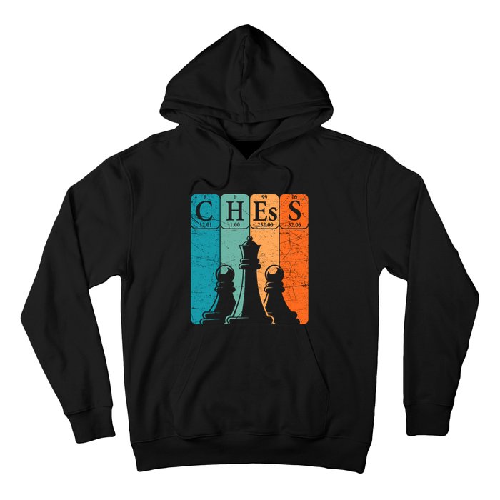 Chess Periodic Table Elements Nerd Chess Player Vintage Hoodie