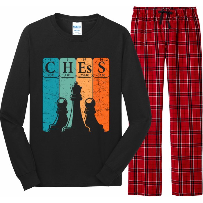 Chess Periodic Table Elements Nerd Chess Player Vintage Long Sleeve Pajama Set