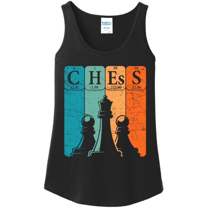 Chess Periodic Table Elements Nerd Chess Player Vintage Ladies Essential Tank