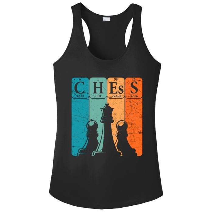 Chess Periodic Table Elements Nerd Chess Player Vintage Ladies PosiCharge Competitor Racerback Tank