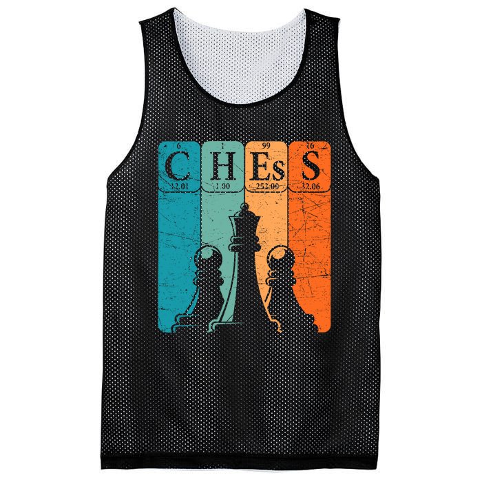 Chess Periodic Table Elements Nerd Chess Player Vintage Mesh Reversible Basketball Jersey Tank