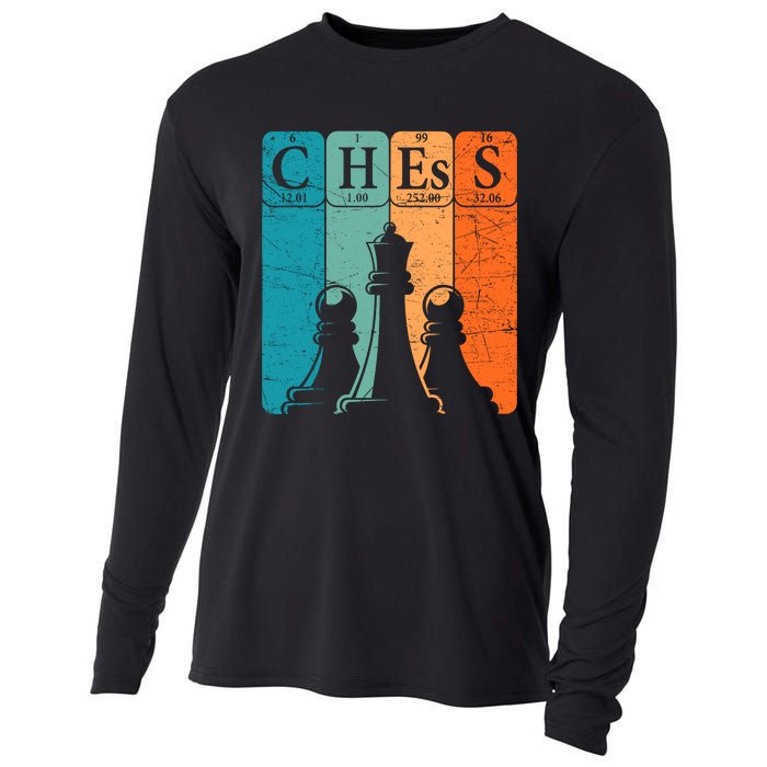 Chess Periodic Table Elements Nerd Chess Player Vintage Cooling Performance Long Sleeve Crew