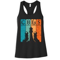 Chess Periodic Table Elements Nerd Chess Player Vintage Women's Racerback Tank