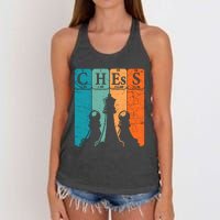 Chess Periodic Table Elements Nerd Chess Player Vintage Women's Knotted Racerback Tank