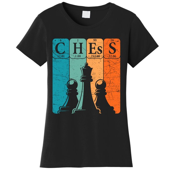 Chess Periodic Table Elements Nerd Chess Player Vintage Women's T-Shirt