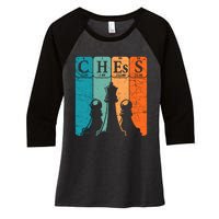 Chess Periodic Table Elements Nerd Chess Player Vintage Women's Tri-Blend 3/4-Sleeve Raglan Shirt