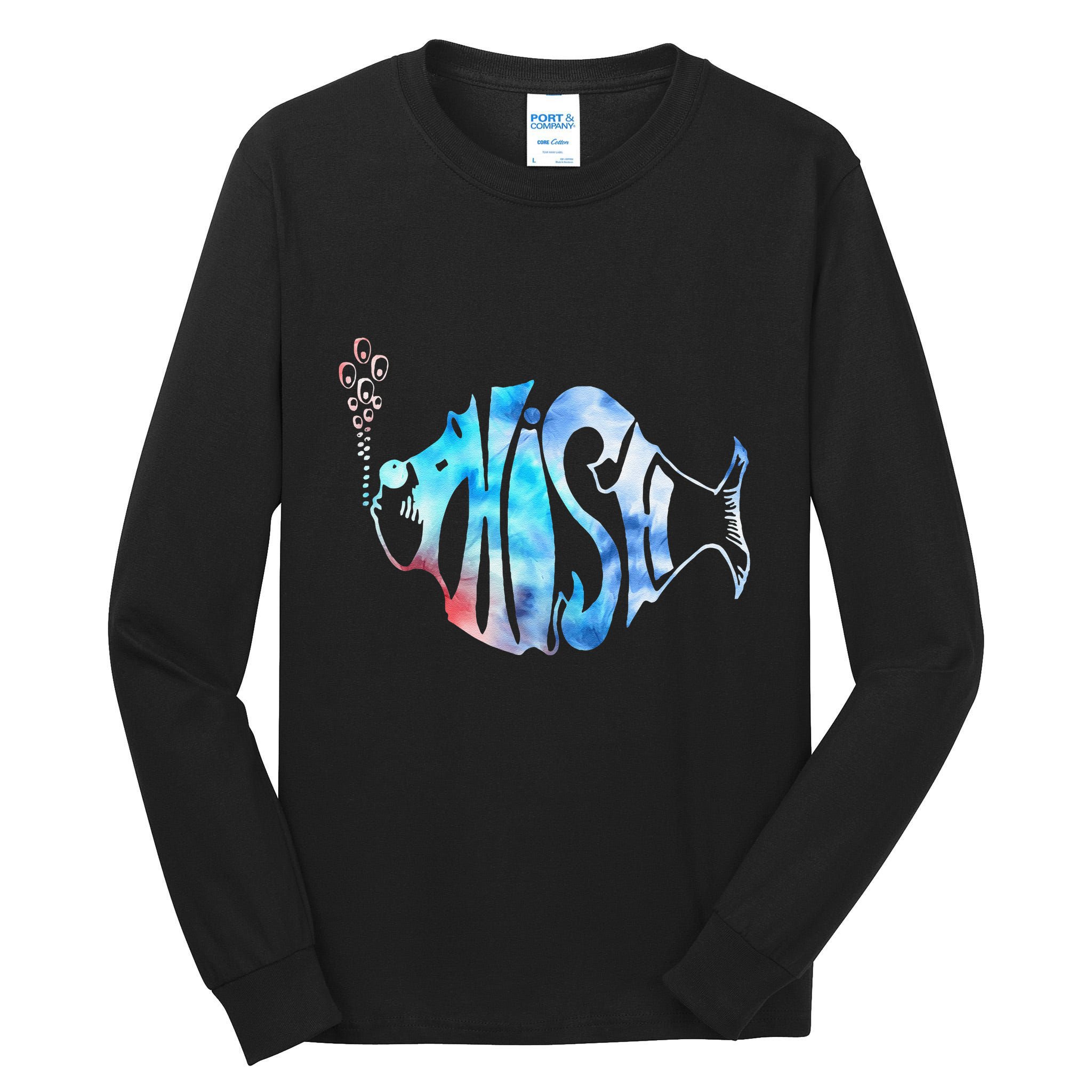 Colorful Phishjam Tiedye For Fisherman Fish Graphic Gift Tall Long Sleeve T-Shirt