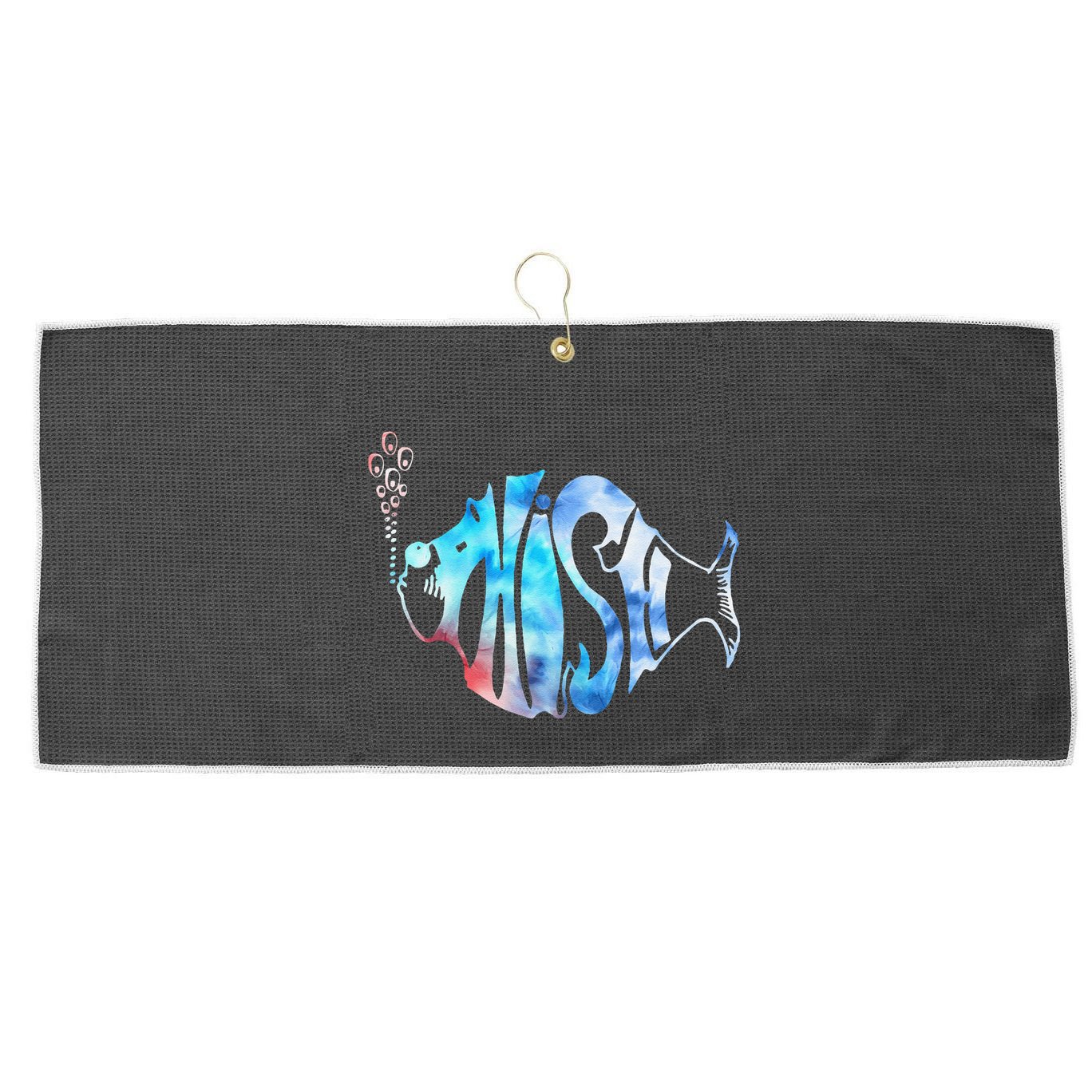 Colorful Phishjam Tiedye For Fisherman Fish Graphic Gift Large Microfiber Waffle Golf Towel