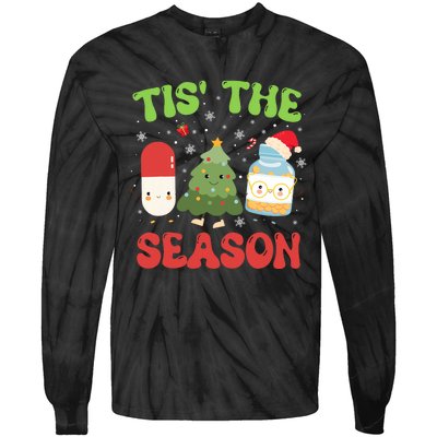 Cpht Pharmacy Technician Christmas Xmas Tis The Season Tie-Dye Long Sleeve Shirt