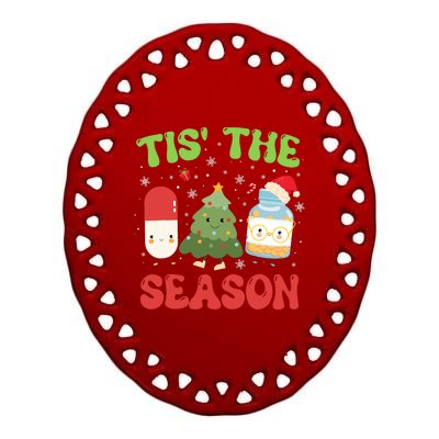 Cpht Pharmacy Technician Christmas Xmas Tis The Season Ceramic Oval Ornament