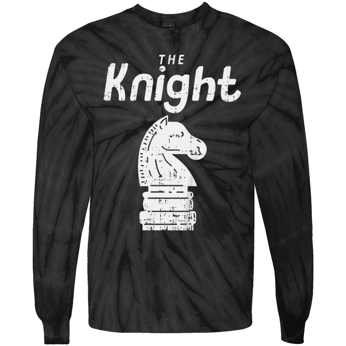 Chess Piece The Knight Halloween Matching Costume Tie-Dye Long Sleeve Shirt