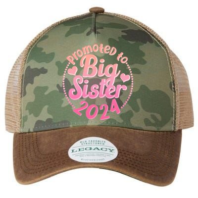 Cute Promoted To Big Sister 2024 Legacy Tie Dye Trucker Hat