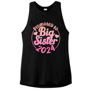 Cute Promoted To Big Sister 2024 Ladies PosiCharge Tri-Blend Wicking Tank