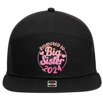 Cute Promoted To Big Sister 2024 7 Panel Mesh Trucker Snapback Hat