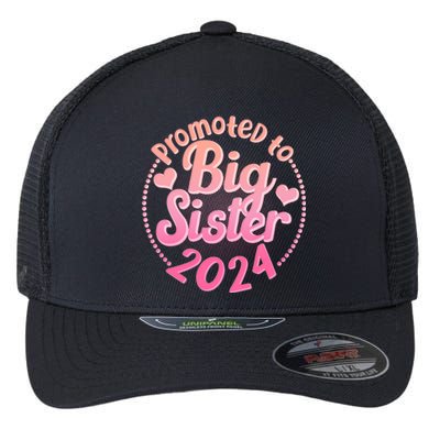 Cute Promoted To Big Sister 2024 Flexfit Unipanel Trucker Cap