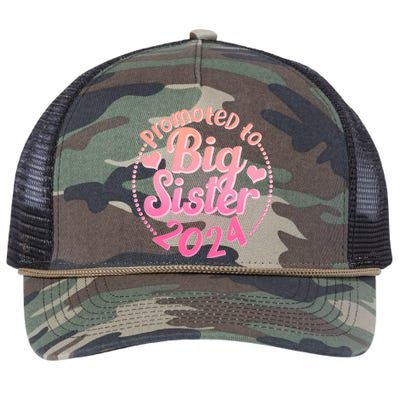 Cute Promoted To Big Sister 2024 Retro Rope Trucker Hat Cap