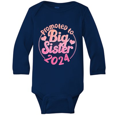 Cute Promoted To Big Sister 2024 Baby Long Sleeve Bodysuit