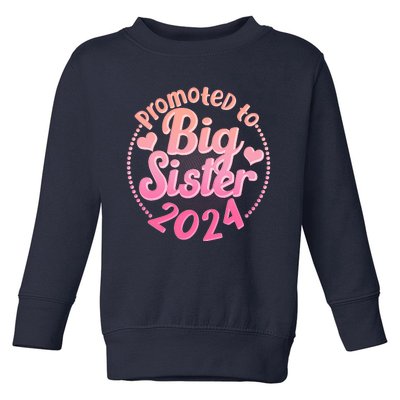 Cute Promoted To Big Sister 2024 Toddler Sweatshirt