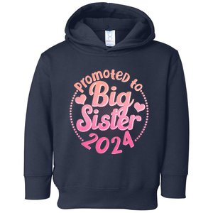 Cute Promoted To Big Sister 2024 Toddler Hoodie