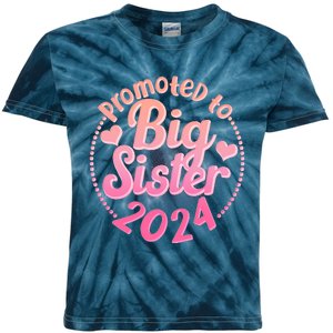 Cute Promoted To Big Sister 2024 Kids Tie-Dye T-Shirt