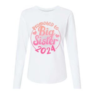 Cute Promoted To Big Sister 2024 Womens Cotton Relaxed Long Sleeve T-Shirt