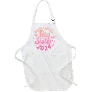 Cute Promoted To Big Sister 2024 Full-Length Apron With Pockets