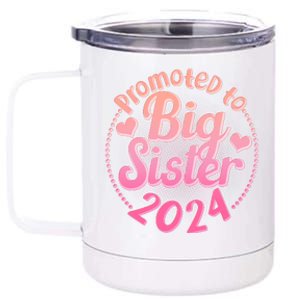 Cute Promoted To Big Sister 2024 12 oz Stainless Steel Tumbler Cup