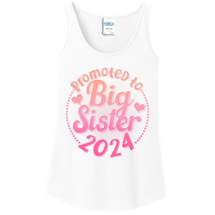 Cute Promoted To Big Sister 2024 Ladies Essential Tank