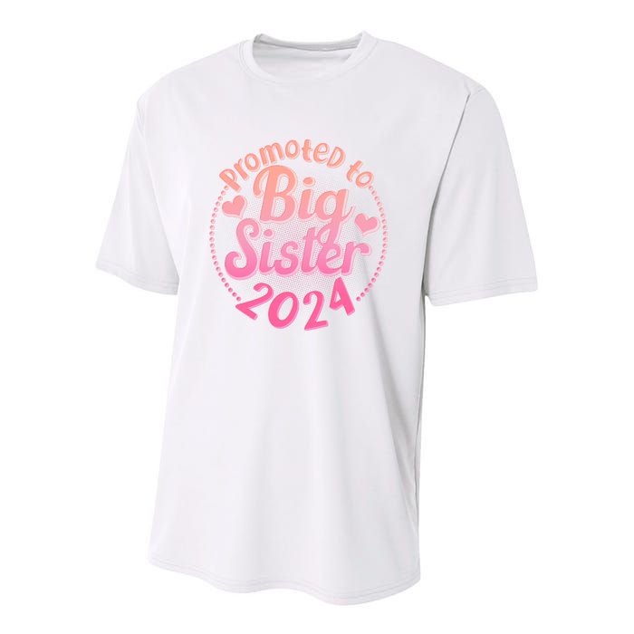 Cute Promoted To Big Sister 2024 Youth Performance Sprint T-Shirt