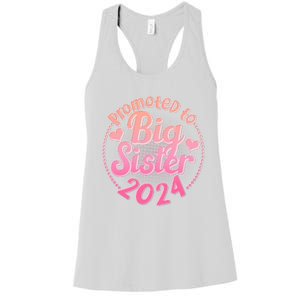 Cute Promoted To Big Sister 2024 Women's Racerback Tank