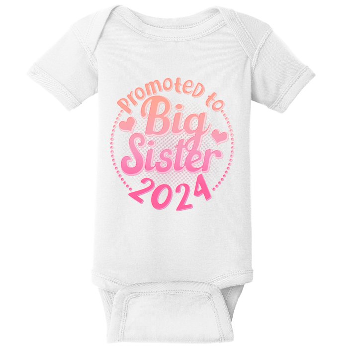 Cute Promoted To Big Sister 2024 Baby Bodysuit