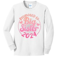 Cute Promoted To Big Sister 2024 Kids Long Sleeve Shirt