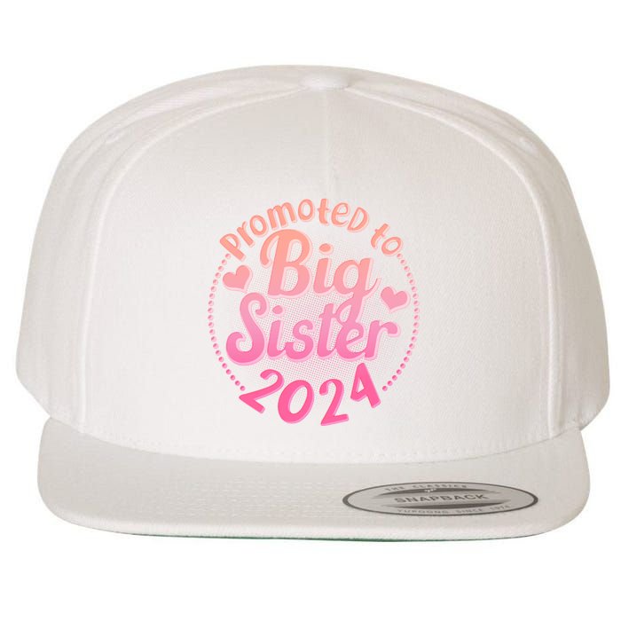 Cute Promoted To Big Sister 2024 Wool Snapback Cap