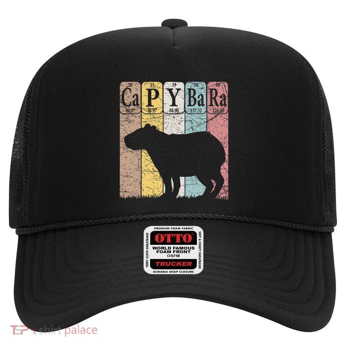 Capybara Periodic Table Elements Capybara Retro Rodent High Crown Mesh Back Trucker Hat