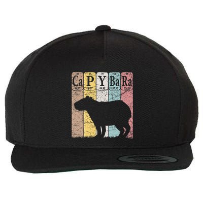 Capybara Periodic Table Elements Capybara Retro Rodent Wool Snapback Cap
