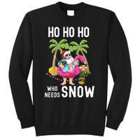 Christmas Palm Tree Santa Surfing Summer Beach Vacation Sweatshirt