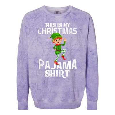 Christmas Party This Is My Christmas Pajama Funny Gift Colorblast Crewneck Sweatshirt