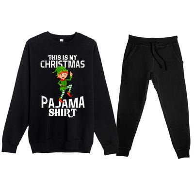 Christmas Party This Is My Christmas Pajama Funny Gift Premium Crewneck Sweatsuit Set