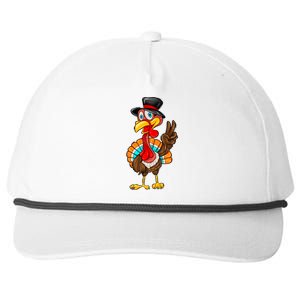 Cute Peaceful Turkey Thanksgiving Day Snapback Five-Panel Rope Hat