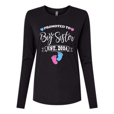 Cute Promoted To Big Sister Est 2024 Womens Cotton Relaxed Long Sleeve T-Shirt