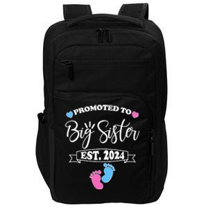 Cute Promoted To Big Sister Est 2024 Impact Tech Backpack