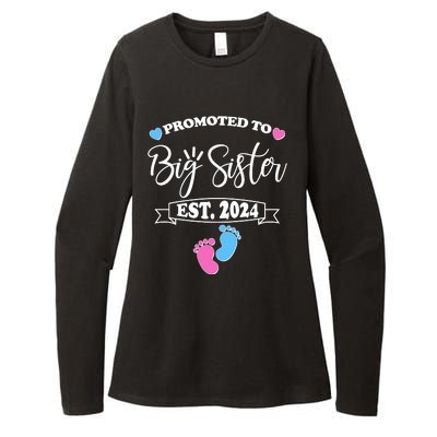 Cute Promoted To Big Sister Est 2024 Womens CVC Long Sleeve Shirt