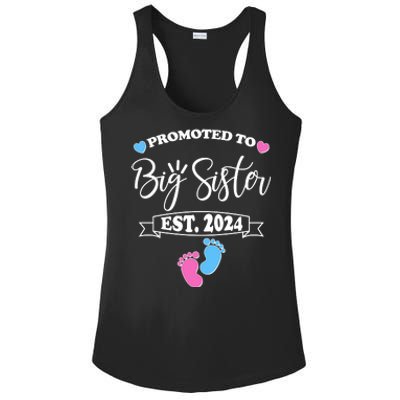 Cute Promoted To Big Sister Est 2024 Ladies PosiCharge Competitor Racerback Tank